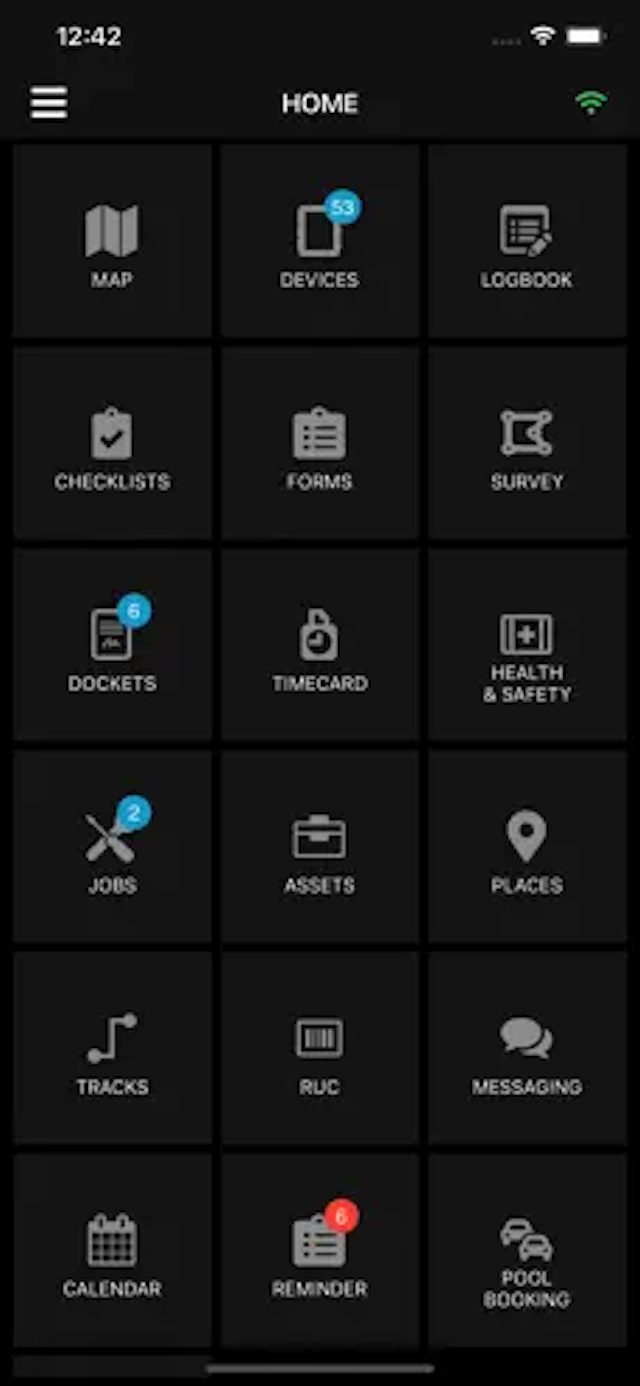 TrackIt menu